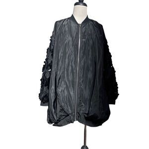 Marigold Shadows Black Oversize Mini Dress Sequin Sleeve Jacket Small